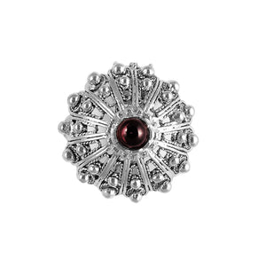 Anello bottone sardo granato La Grotta dei Preziosi