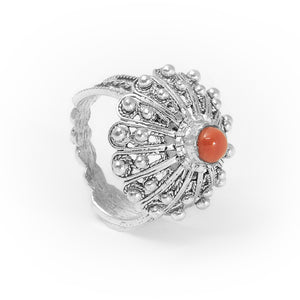 Anello bottone sardo corallo La Grotta dei Preziosi