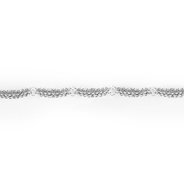 Bracciale a Fede Sarda a una fila con foglie traforate con particolare del corpo