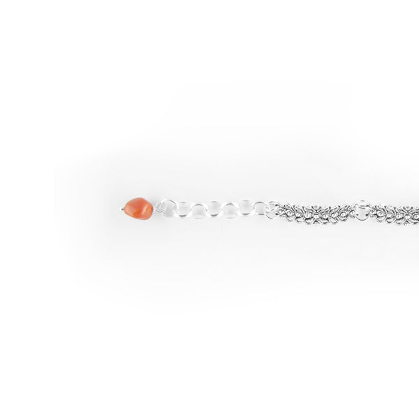 Bracciale a Fede Sarda a una fila con foglie traforate con particolare della chiusura