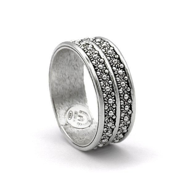 Fede Nuziale Sarda a Due File di Grani e Fili