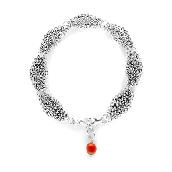 Bracciale in filigrana tipo fede sarda e corallo