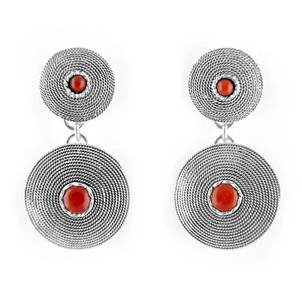 Orecchini pendente in filigrana con pietra